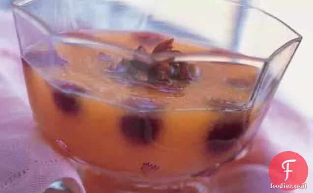 Zuppa di melone con sciroppo di porto e pancetta