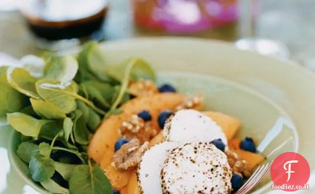 Insalata di melone e formaggio di capra con condimento Agrodolce