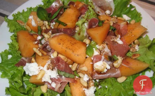 Insalata di melone con Prosciutto e Formaggio di Capra