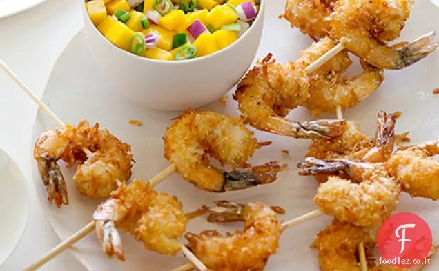 Gamberetti al cocco con salsa di Mango