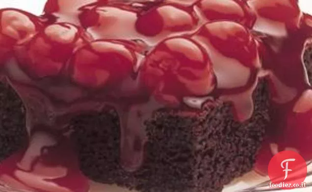 Torta al cioccolato ciliegia capovolta
