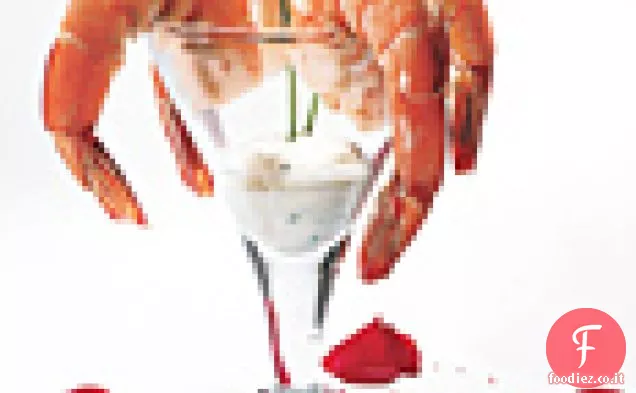 Gamberetti in camicia con salsa di immersione al limone e rafano