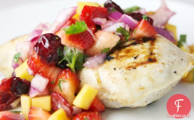 Pollo alla griglia al cocco con salsa di mango