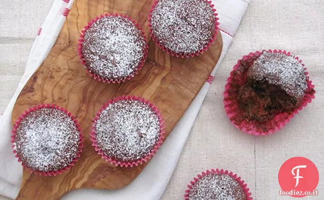 Muffin al cioccolato al lampone al cocco