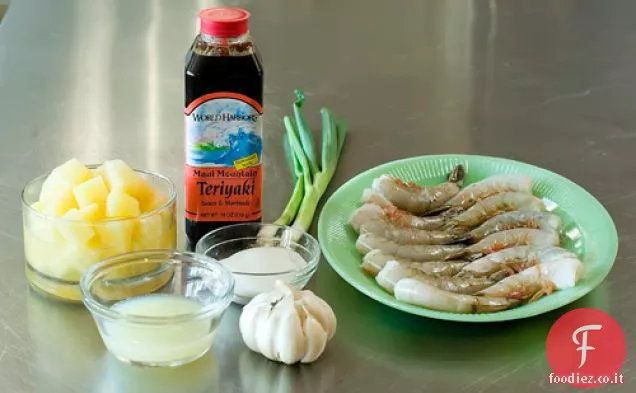 Yummy, facile ananas allo spiedo gamberetti