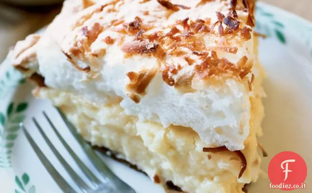 Torta di meringa al cocco e crema pasticcera