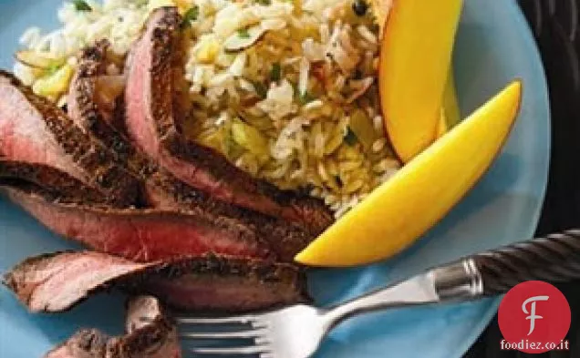 Costata caraibica con riso al cocco
