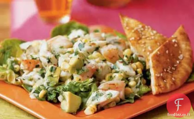Insalata di granchio di cocco e gamberetti