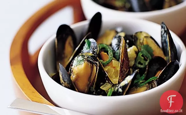 Cozze al curry al cocco