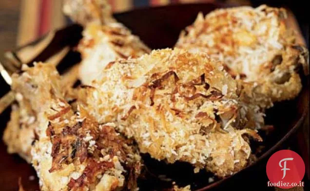 Pollo al cocco fritto al forno