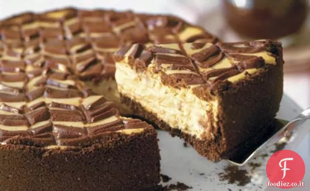Cheesecake al cioccolato e caffè alleggerito con salsa Moka