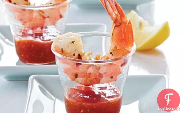 Gamberetti con salsa cocktail piccante