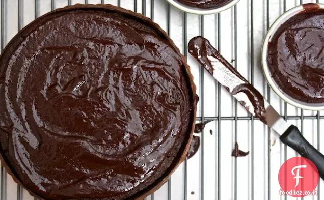 Torta al mirtillo al cioccolato con glassa al cioccolato