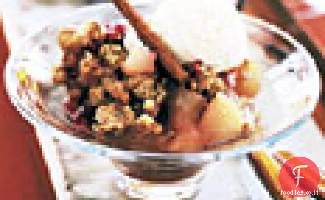 Pera-Mirtillo croccante con gelato alla cannella