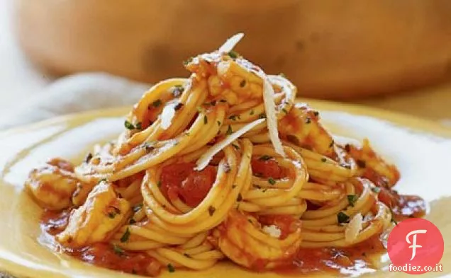 Gamberi all'italiana con Spaghetti