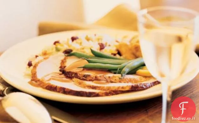 Petto di tacchino in salamoia con succo di mirtillo