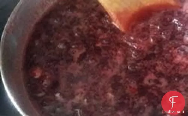 Arancia brandita e salsa di mirtilli rossi