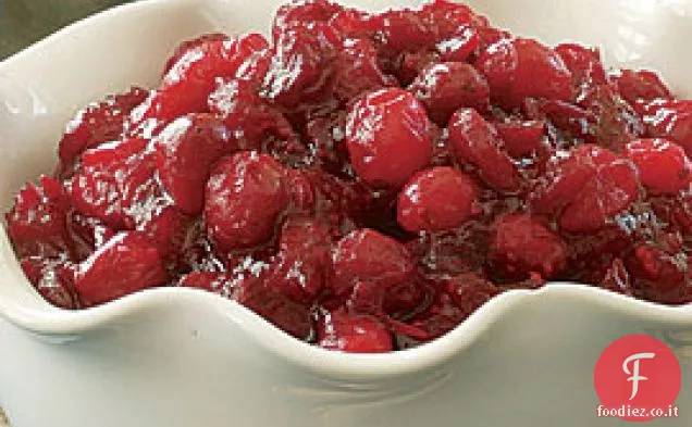 Salsa di mirtilli con vaniglia, sciroppo d'acero e Cassis