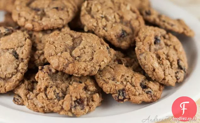 Biscotti integrali di farina d'avena mirtilli rossi