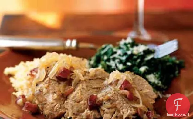 Filetto di maiale con cipolle e mirtilli secchi