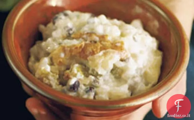 Budino di riso con foglie di alloro