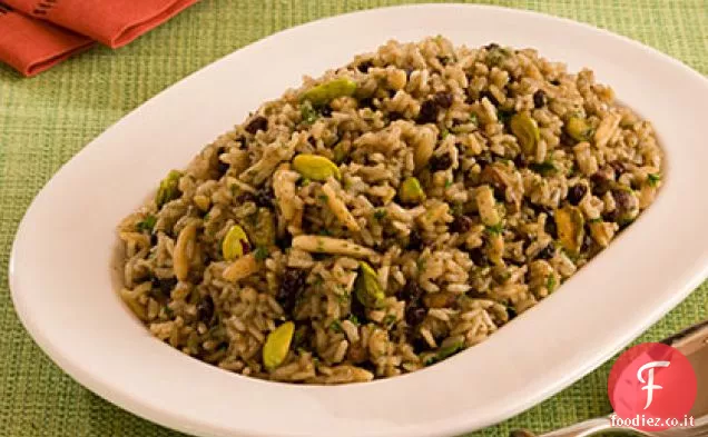 Pilaf di riso integrale di mandorle e pistacchi