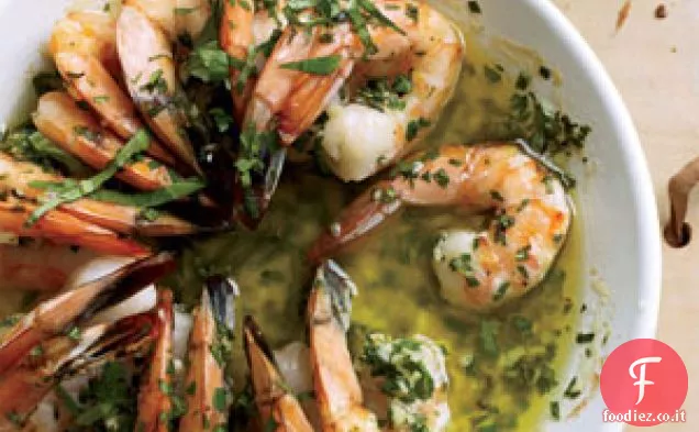 Scampi di gamberi sfrigolanti