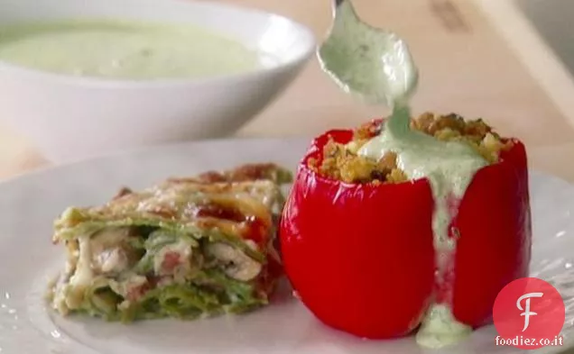 Couscous-Peperoni ripieni con salsa al Basilico