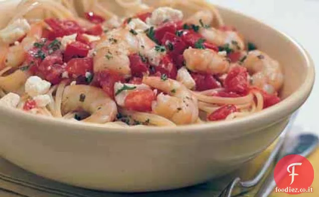 Gamberetti al forno con formaggio Feta