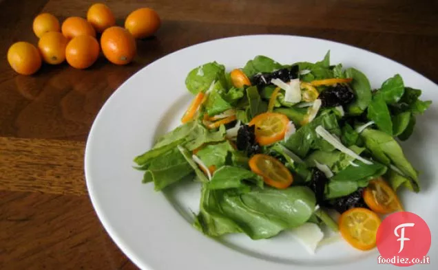 Insalata di Kumquat, datteri e Parmigiano rasato