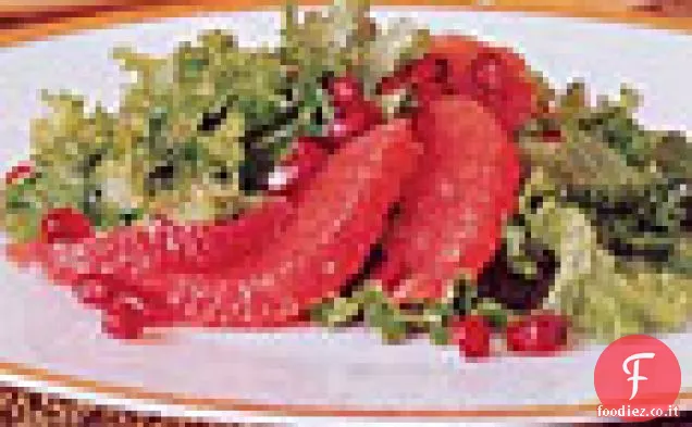 Pompelmo, senape verde, e data insalata
