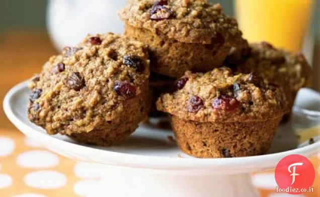 Focaccine integrali, farina d'avena e uva passa