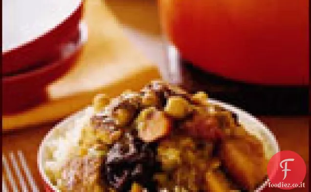 Tagine di tacchino speziato con prugne