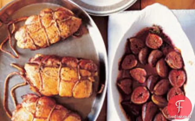 Doppi petti d'anatra con fichi al forno