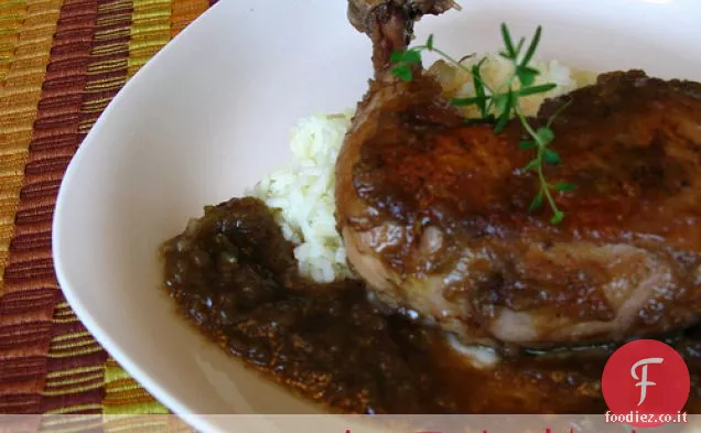Cosce di pollo con salsa di fichi