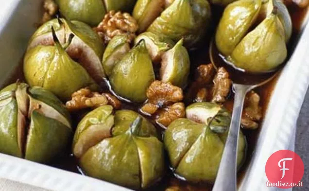 Fichi d'acero e noce al forno con mascarpone alla vaniglia