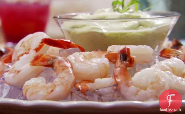 Gamberetti con salsa Dea verde