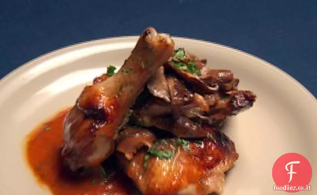 Pollo con Funghi Demi-Glace e fichi