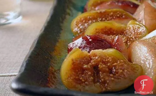 Fichi e Nettarine al forno su gelato