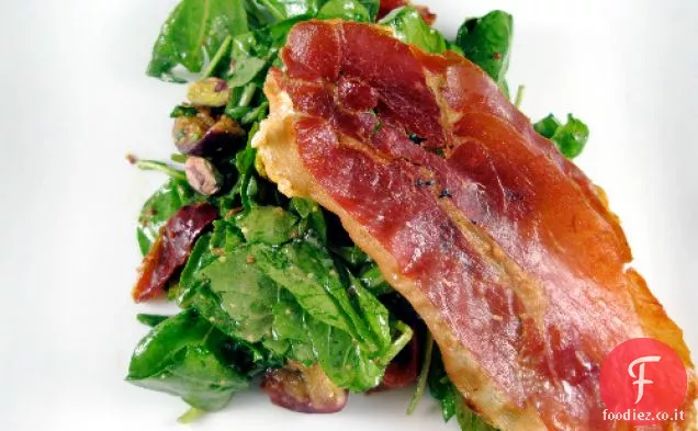 Insalata croccante di Prosciutto, Fichi e Pistacchi con Vinaigrette semplice