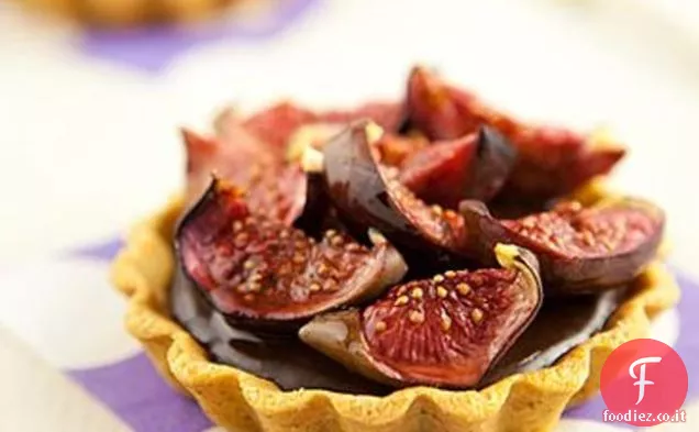 Senza glutine e latticini Fichi al forno e crostate di cioccolato fondente