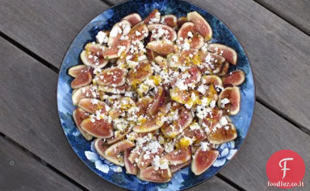 Insalata di fichi con formaggio Feta, limone Meyer e timo