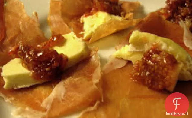 Prosciutto con Purea di Fichi e Crema Tripla