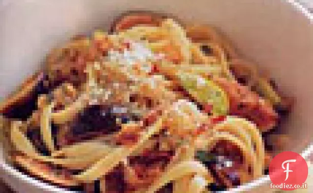 Fettuccine all'uovo con Fichi, Rosmarino e Pancetta