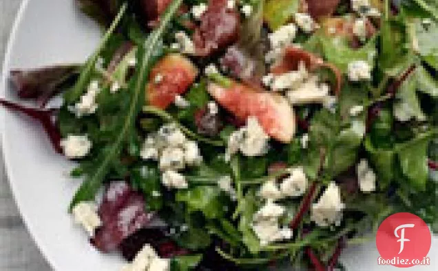 Cena di stasera: Prosciutto caldo, fico e insalata di formaggio blu