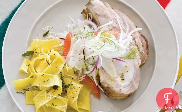 Lombo di maiale arrosto con insalata di finocchi