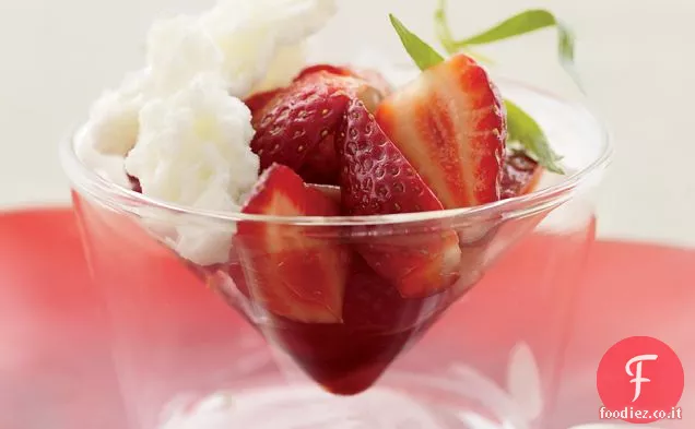 Fragole con Latticello Ghiaccio e Aceto Balsamico