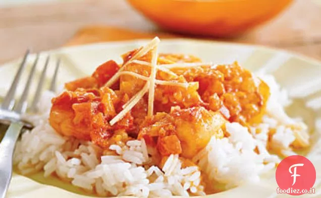 Gamberetti con scalogno e foglie di curry (Chochin Jhinga)