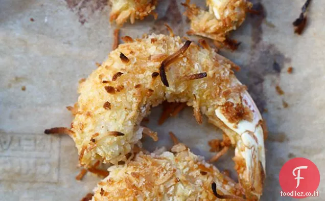 Gamberetti al cocco al forno con pioggerellina piccante al miele