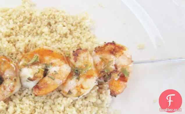 Gamberi alla griglia con salsa di agrumi-sambal-oelek